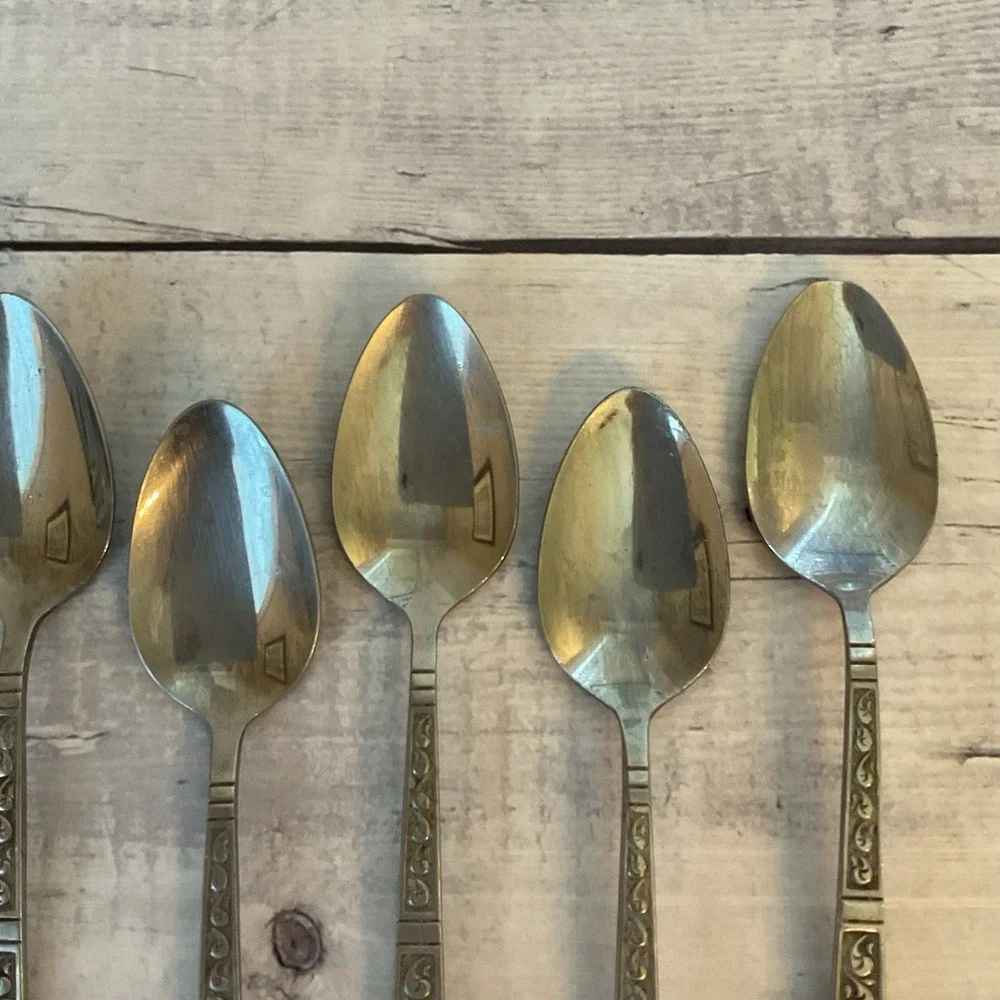 Riviera RIF4 Stainless Flatware Japan Set Of 7 Teaspoons MCM Vintage